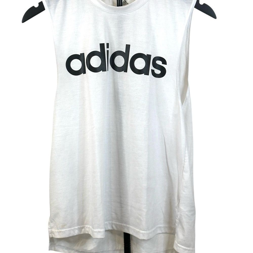 Adidas White Sleeveless Logo Tank Top Size S. - Picture 2 of 7